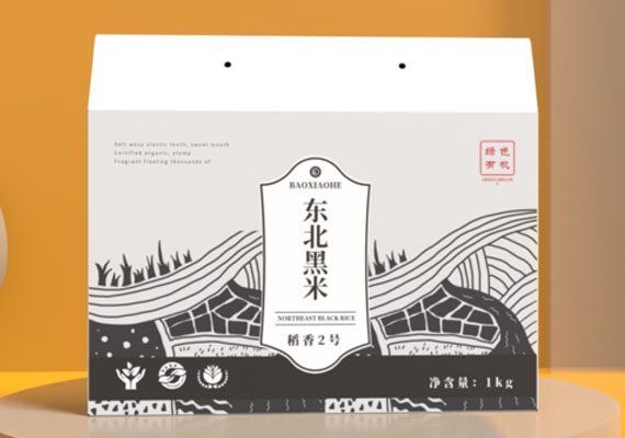 东北黑米手提盒包装